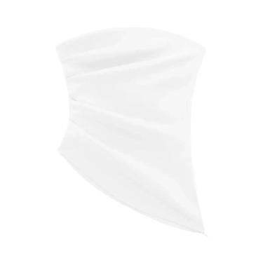 Imagem de Top Corset Vintage Sem Mangas Com Pregas E Zíper Assimétrico Para Mulh