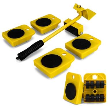 Imagem de Conjunto de artefatos movimentação 5 peças ferramentas econômicas mão para objetos pesados ferramenta móveis adequado a maioria dos e eletrodomésticos plástico ABS aço inoxidável fácil usar mover auxi