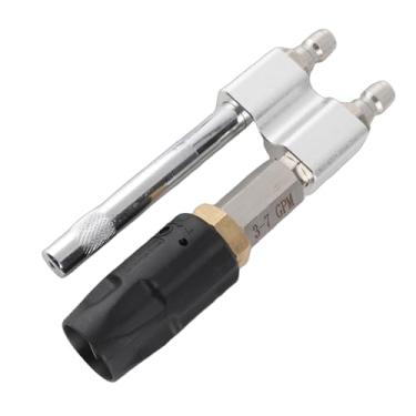 Imagem de Fafeicy Bocal de Lavadora de Pressão de Aço Inoxidável, Bico Torcido Ajustável Com Design de Bico de Longo Alcance, Spray de 3-7 GPM 0-60 Graus para Lugares Altos