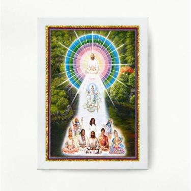 Imagem de Quadro Decorativo Mestres da Luz 24x18cm - Madeira Branca