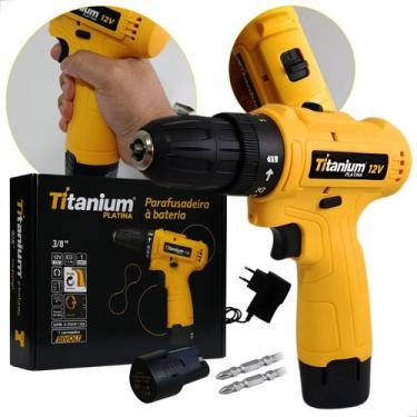 Imagem de Parafusadeira Furadeira À Bateria 12v 3/8" Titanium Platina