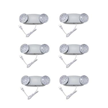 Imagem de TANLUX Luzes de emergência LED com bateria reserva, luminárias de emergência comerciais para casa de negócios falha de energia sinal de saída de emergência com cabo de plugue de 1 metro (branco