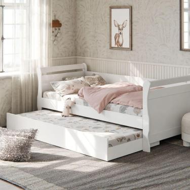 Imagem de Bicama Solteiro Babá Com 2 Colchões Solteiro D20 Bella Framar Branca