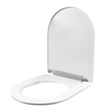 Imagem de Assento de vaso sanitário | Assentos ovais de fechamento lento | Tampa acolchoada em forma de U de liberação rápida para meninas, meninos, crianças, idosos, adultos, banheiro