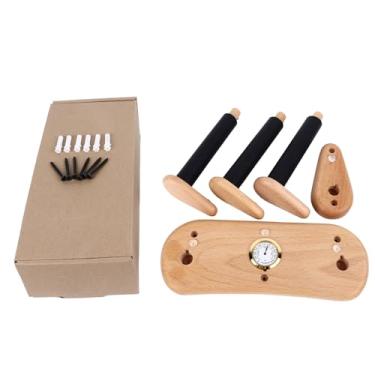 Imagem de Eujgoov Montagem na Parede da Guitarra Horizontal Split Cabide Rack de Madeira Exibição Cabide Suprimentos Elétrico Acústico Baixo Guitarra Armazenamento (Com higrômetro)