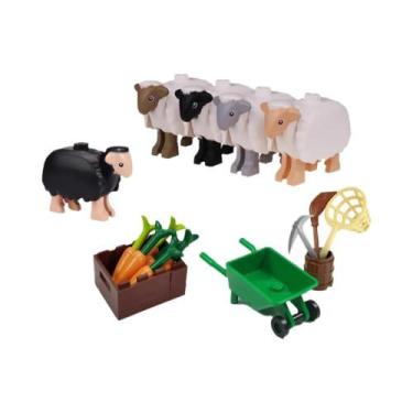 Imagem de Conjunto De Blocos De Montar De Animais: Cabra, Elefante, Urso, Crocod