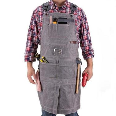 Imagem de Avental de trabalho: lona encerada pesada para homens, impermeável - Y