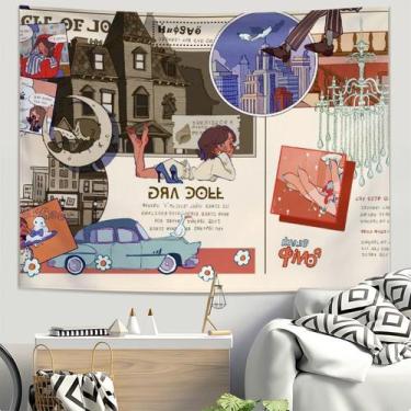 Imagem de Tapeçaria para pendurar na parede Desenho animado de anime retrô 150 c