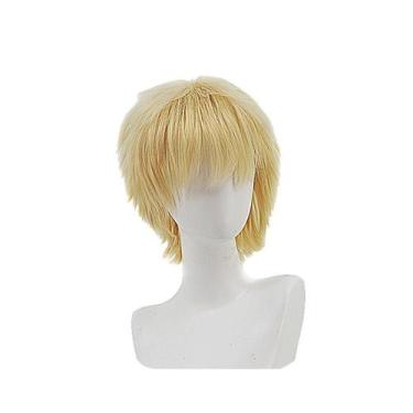 Imagem de Peruca de cosplay loira curta despenteada em camadas de 30 cm para tod