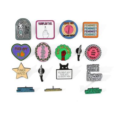 Imagem de Conjunto de broches Creative Alloy Lapel Badge Feminist - Yiweisai