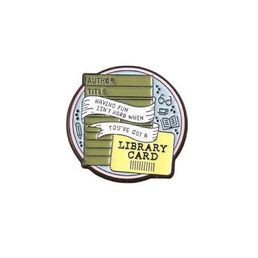 Imagem de Brooch Pin Creative Library Card Book Stack Quote D - yiweisai