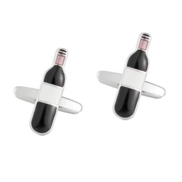 Imagem de Design de garrafa de vinho Cufflinks para homens em liga leve - yiweis