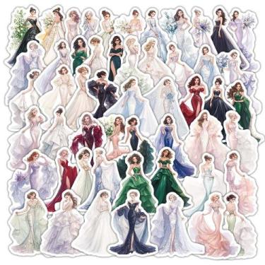 Imagem de Pacote de adesivos: vestido de noiva, vestido de princesa, vinil, 54 u
