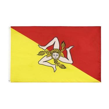 Imagem de Bandeira Sicília 150x90cm Poliéster Vibrante Vermelho e Amarelo - Yiwe
