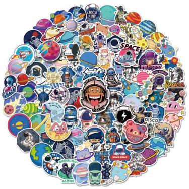 Imagem de Pacote de adesivos Astronaut Planet, 100 unidades, Space Galaxy Alien 