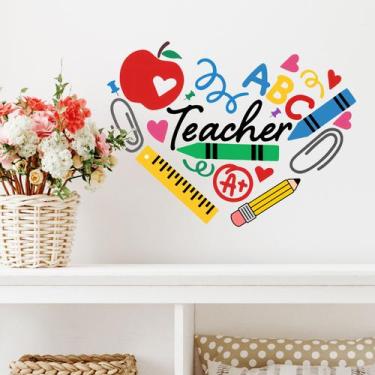 Imagem de Adesivos de parede para professores, sala de aula, material escolar, 2