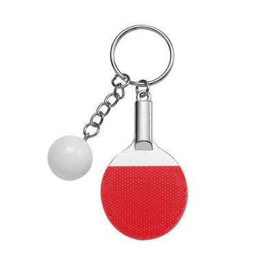 Imagem de Chaveiro: mini pingue-pongue, remo e bola de tênis de mesa vermelha - 