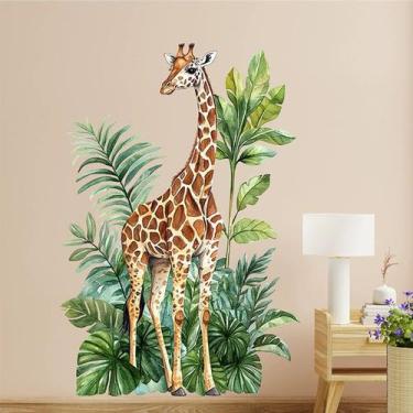 Imagem de Adesivo de parede Cartoon Giraffe, PVC, decalque removível 62x91cm - y