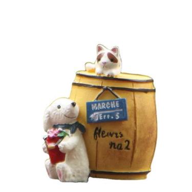 Imagem de Garden Statue Creative Resin Cão e Gato com Urso 50g - Yiweisai