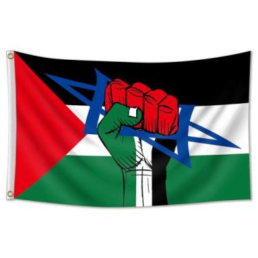Imagem de Bandeira da Liberdade Palestina, Símbolo da Primeira Estrela, 150x90cm
