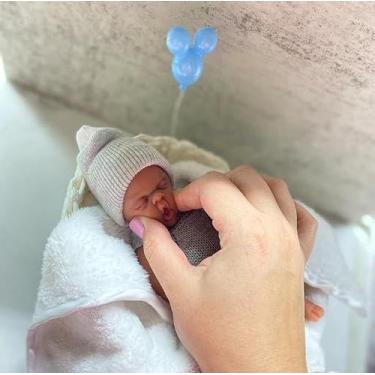 Imagem de Boneca Reborn Baby Doll Miaio 18 cm de silicone de corpo inteiro Boy M