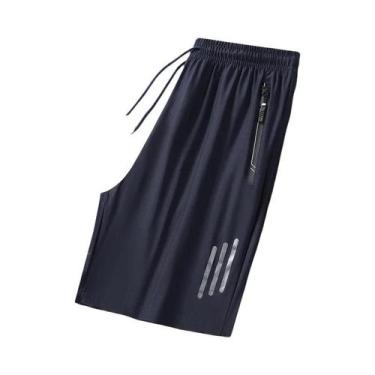 Imagem de Shorts De Corrida Masculinos plus Size De Secagem Rápida Em Seda Gelad