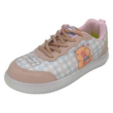 Imagem de Tenis Infantil Menina Capivara Luz Led Dia a Dia Kid Star-Feminino