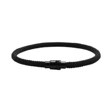Imagem de Pulseira Magnética Minimalista Masculina Com Cordão De Corda, Acessóri
