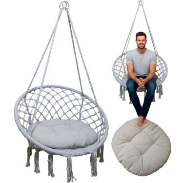 Imagem de Rede Cadeira de Balanço Suspensa SU 3630 SU ESTO2 Metal com Encosto Cinza