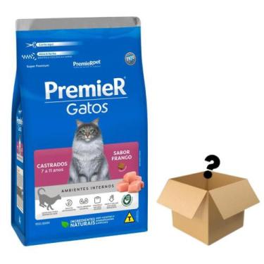 Imagem de Ração Premier Gatos Castrados 7 a 11 Anos Frango 7,5kg com Surpresa