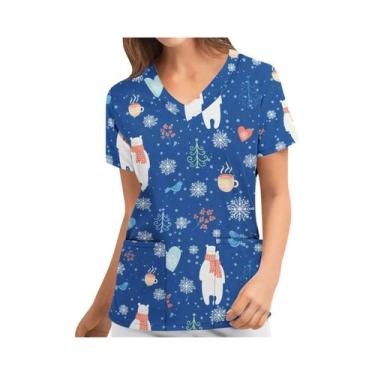 Imagem de Blusas Unissex De Natal Para Enfermeiras Com Estampa De Papai Noel, Un