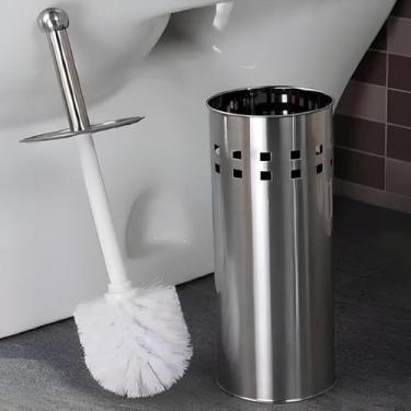 Imagem de Kit Escova Sanitaria Suporte Aço Inox Banheiro Lavabo Limpeza Vaso San