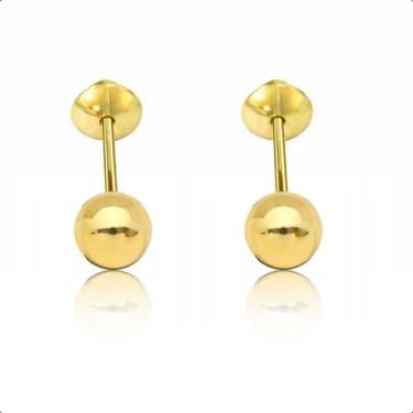 Imagem de Brinco Infantil Bola 3mm Ouro 18k 750 - S.Demór Jóias