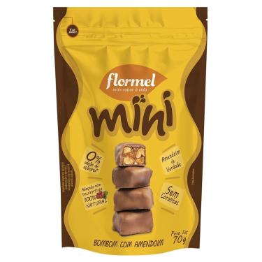 Imagem de Mini Bombom Amendoim Flormel 70g Pouch Zero Adição de Açúcares