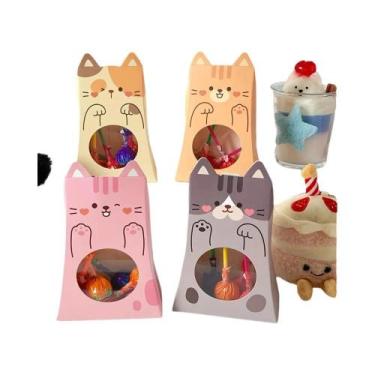 Imagem de Sacolas De Doces Em Formato De Gato Fofo, 12-24 Peças, Caixas De Papel
