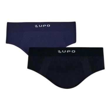 Imagem de Kit 2 Cueca Slip Masculina Lupo Micomodal Sem Costura Original, Marinh
