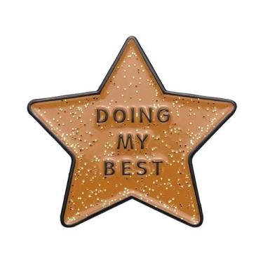 Imagem de Broche De Esmalte Criativo Pentagrama 'Você Fez Isso' Com Citação Insp