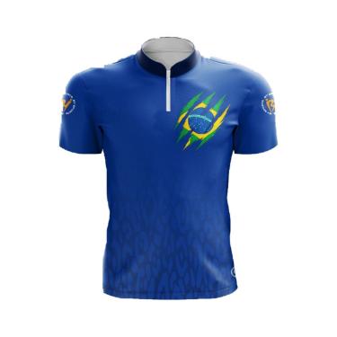 Imagem de Camiseta By Sports Manga Curta Brasil Proteção Solar UV30+ Brasil Infantil Adulto