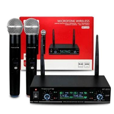 Imagem de Kit de Microfone Sem Fio Duplo Profissional Tomate MT-2210 - Alta Qual