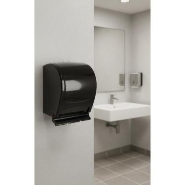 Imagem de Dispenser Papel Toalha Bobina 300m Preto Alavanca - Congratulations St