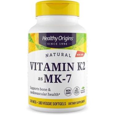 Imagem de Suplemento de vitamina K2 da Healthy Origins como MK-7 100mcg 180 Sof-Unissex