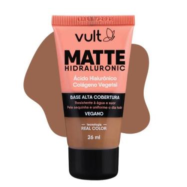 Imagem de Base Líquida Alta Cobertura Cor V330 Matte Hidraluronic Colágeno Vegan