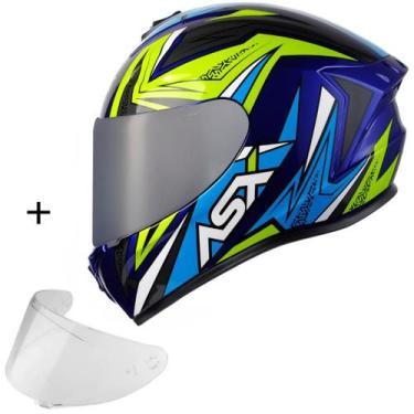Imagem de Capacete Para Motociclista ASX Draken Vector + Viseira Extra Colorida,