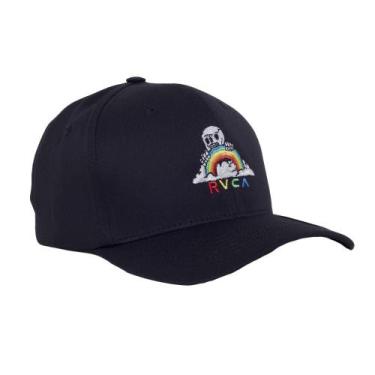Imagem de Boné RVCA Aba Curva Rainbow Skull Strapback SM25 Preto, Preto, Único