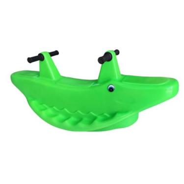 Imagem de Gangorra Jacaré verde Infantil 2 Lugares Educativo Balanço Alegria Com