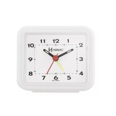 Imagem de Relógio Despertador Herweg 2612 021 Branco Fluorescente
