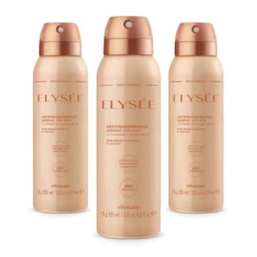 Imagem de Combo Elysée: Desodorante Antitranspirante Aerossol 75g (3 unidades) -