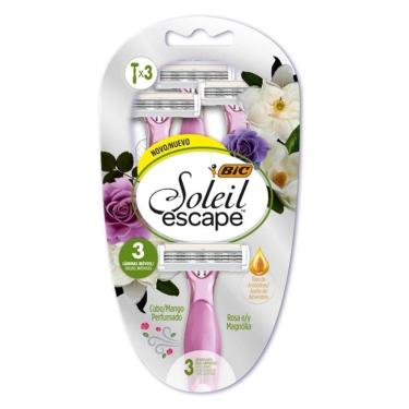 Imagem de Aparelho de Depilação Bic Soleil Escape Rosa e Magnólia - Embalagem com 3 Unidades