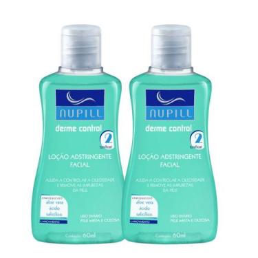 Imagem de Kit 2 Mini Loção Adstringente Facial Nupill Aloe Vera Derme Control 60