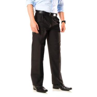 Imagem de Calça Social Masculina Tradicional Oxford - SUPER, Preto, 50